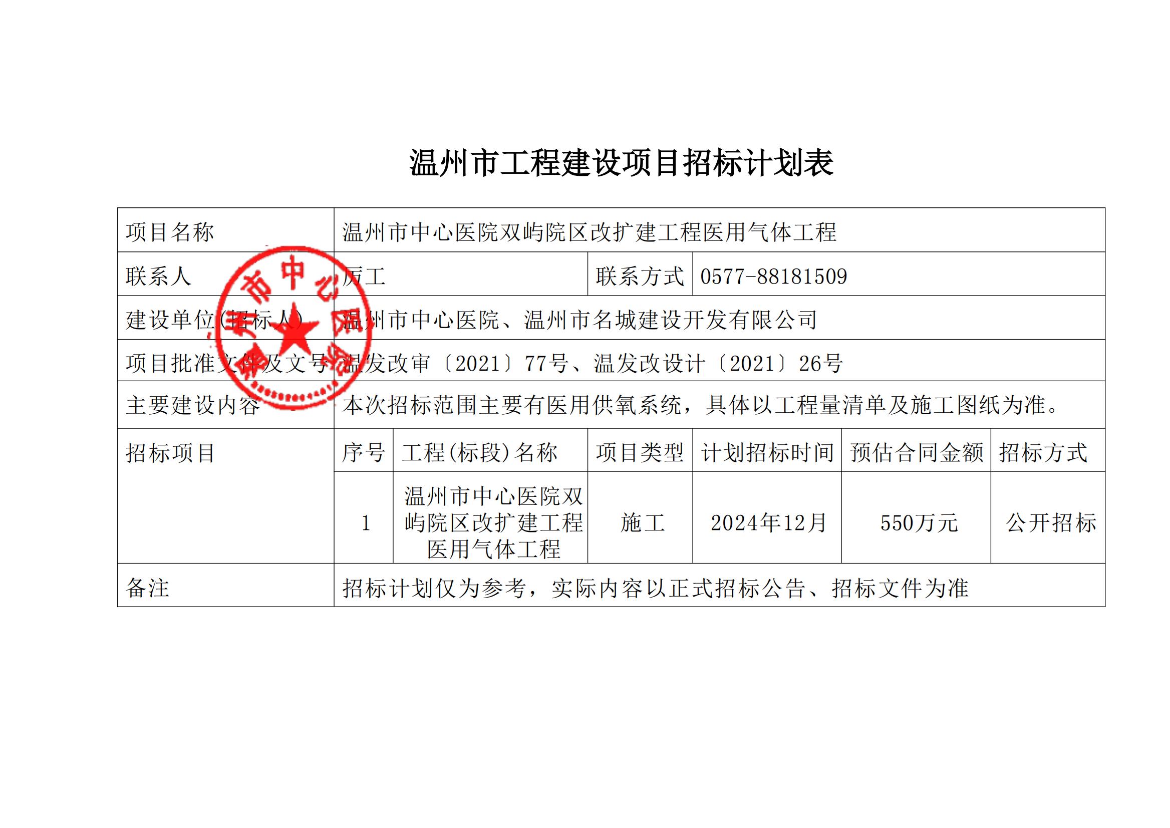 溫州市工程建設(shè)項目招標計劃表（醫(yī)用氣體工程）_00.jpg